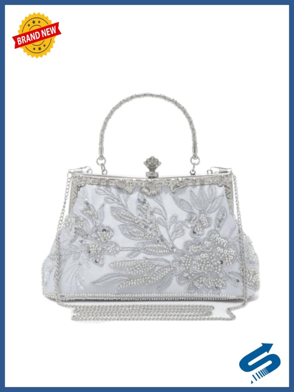 Embroidery Sequin Rhinestone Evening Bag Clutch Purses for Women